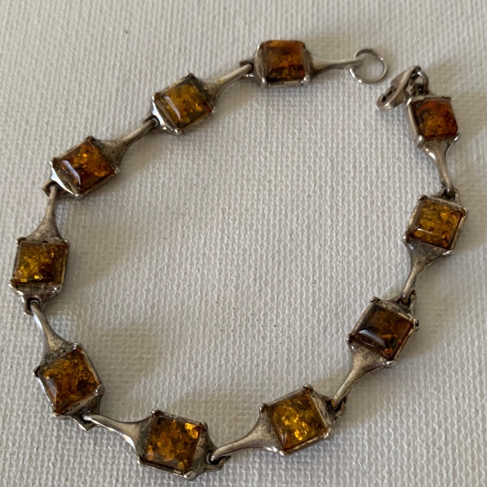 Amber Sterling Silver Bracelet